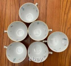 Lot of 6 Flat Demitasse Cups & Saucers Pompadour by Bernardaud Limoges France