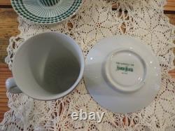 Lot of 6 Neiman Marcus Shamrock Irish Coffee Espresso Demitasse Cups + Saucers
