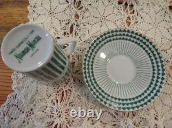 Lot of 6 Neiman Marcus Shamrock Irish Coffee Espresso Demitasse Cups + Saucers