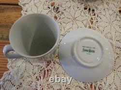 Lot of 6 Neiman Marcus Shamrock Irish Coffee Espresso Demitasse Cups + Saucers