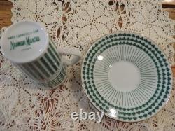 Lot of 6 Neiman Marcus Shamrock Irish Coffee Espresso Demitasse Cups + Saucers