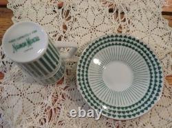 Lot of 6 Neiman Marcus Shamrock Irish Coffee Espresso Demitasse Cups + Saucers
