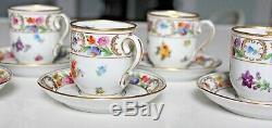 Lot of 7 SCHUMANN Bavaria Empress Dresden Porcelain Demitasse Cups and Saucers