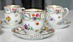 Lot of 7 SCHUMANN Bavaria Empress Dresden Porcelain Demitasse Cups and Saucers