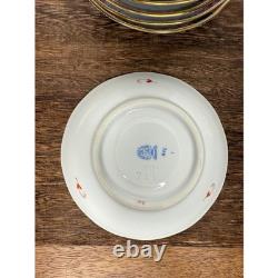 Lot of 8 Herend Hungary Porcelain Rust Demitasse Saucer 4.5