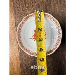 Lot of 8 Herend Hungary Porcelain Rust Demitasse Saucer 4.5