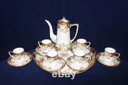 Lovely 15-Pc Nippon Morimura Demitasse Set, Tray, Teapot, Cups/Saucers, HP, 1911