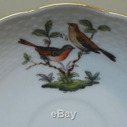 Lovely Herend Porcelain Hand Painted Rothschild Bird Demitasse Cup & Saucer