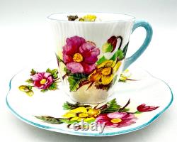 Lovely Set Of 7 Shelley Demitasse Cups & Saucers, Dainty Shape, 7 Patterns