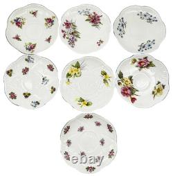 Lovely Set Of 7 Shelley Demitasse Cups & Saucers, Dainty Shape, 7 Patterns