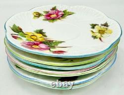 Lovely Set Of 7 Shelley Demitasse Cups & Saucers, Dainty Shape, 7 Patterns