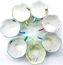 Lovely Set Of 7 Shelley Demitasse Cups & Saucers, Dainty Shape, 7 Patterns