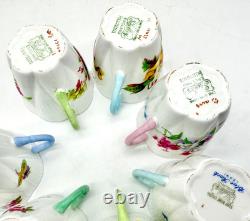 Lovely Set Of 7 Shelley Demitasse Cups & Saucers, Dainty Shape, 7 Patterns