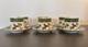 Lynn Chase Winter Game Birds Green Demitasse Cups And Saucers, Set Of Six (6)
