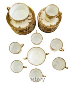 M. Redon Limoges France Hand Painted Floral Demitasse Set Cups & Saucers