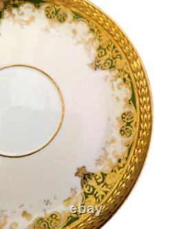 M. Redon Limoges France Hand Painted Floral Demitasse Set Cups & Saucers