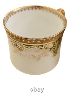 M. Redon Limoges France Hand Painted Floral Demitasse Set Cups & Saucers