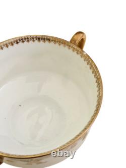 M. Redon Limoges France Hand Painted Floral Demitasse Set Cups & Saucers