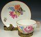 Meissen Hand Painted Floral Demitasse Cup & Saucer 1st Quality