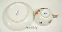 MEISSEN HAND PAINTED FLORAL DEMITASSE CUP & SAUCER 1St QUALITY