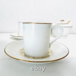 MIKIMOTO International Demitasse Cup & Saucer Set with Creamer Sugar Bowl Spoon