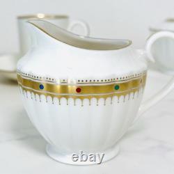 MIKIMOTO International Demitasse Cup & Saucer Set with Creamer Sugar Bowl Spoon