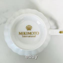 MIKIMOTO International Demitasse Cup & Saucer Set with Creamer Sugar Bowl Spoon