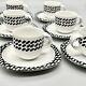 Mint Lot Rosenthal Suomi Night & Day Demitasse Cups & Saucers 6 Sets Black White