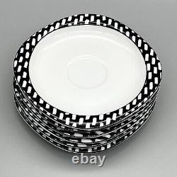 MINT LOT Rosenthal SUOMI NIGHT & DAY Demitasse Cups & Saucers 6 Sets BLACK WHITE