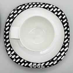 MINT LOT Rosenthal SUOMI NIGHT & DAY Demitasse Cups & Saucers 6 Sets BLACK WHITE