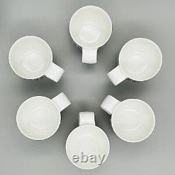 MINT LOT Rosenthal SUOMI NIGHT & DAY Demitasse Cups & Saucers 6 Sets BLACK WHITE