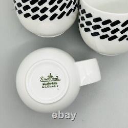 MINT LOT Rosenthal SUOMI NIGHT & DAY Demitasse Cups & Saucers 6 Sets BLACK WHITE