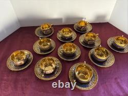 MZ Altrohlau Czech Demitasse Cups/Saucers Gilded Gold Interior 11 sets