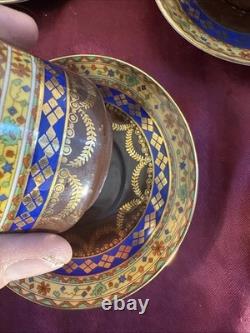 MZ Altrohlau Czech Demitasse Cups/Saucers Gilded Gold Interior 11 sets
