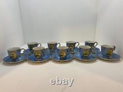 Malko Occupied Japan Hand-painted China Cup And Saucer Demitasse Set of Nine