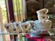 Malongo Espresso Set 6 Cups Saucers + Spoons New French Demitasse Griffin Crest