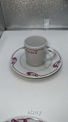 Maxim's de Paris Restaurant Demitasse Cup & Saucer Mint Set Of 4