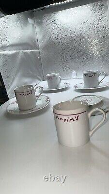 Maxim's de Paris Restaurant Demitasse Cup & Saucer Mint Set Of 4