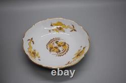 Meissen Court Dragon Yellow Flat Cup & Saucer Demitasse Phoenix