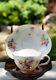 Meissen Demitasse Quatrefoil Cup & Saucer Set Flowers With Insects, Gold Trim