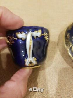 Meissen Demitasse demi cup and saucer floral cobalt 19th century