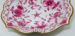 Meissen, Germany INDIAN Pink Flower Scalloped Oval Demitasse Cup & Saucer Set