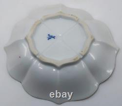 Meissen, Germany INDIAN Pink Flower Scalloped Oval Demitasse Cup & Saucer Set