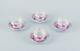 Meissen, Germany. Set Of Four Pink Indian Demitasse Cups With Saucers