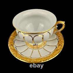 Meissen Golden Baroque Demitasse Tea Pot Sugar & Creamer 4 Cups 4 Saucers X-form