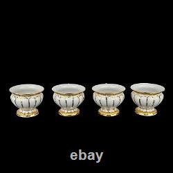 Meissen Golden Baroque Demitasse Tea Pot Sugar & Creamer 4 Cups 4 Saucers X-form