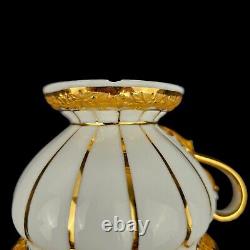 Meissen Golden Baroque Demitasse Tea Pot Sugar & Creamer 4 Cups 4 Saucers X-form