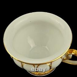 Meissen Golden Baroque Demitasse Tea Pot Sugar & Creamer 4 Cups 4 Saucers X-form