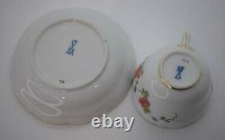 Meissen Hand Painted Demi Tasse Cup and Saucer