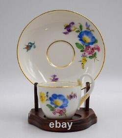 Meissen Hand Painted Demitasse Cup and Saucer